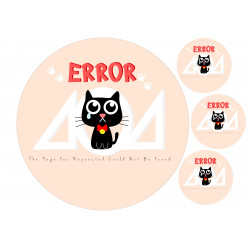 Surullinen kissa - error 404 - Syötävä kakkukuva kakkuun