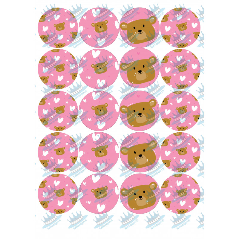 Söta nallebjörnsmuffins - Ätbar muffinbild