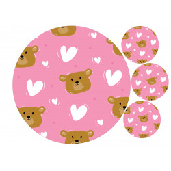 Cute teddy bear print - Edible cake topper