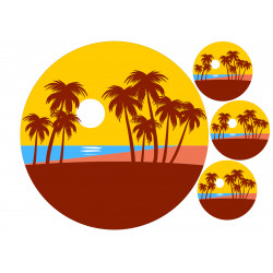 Beach palm trees - edible cake topper