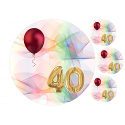 40th birthday - Edible cake topper