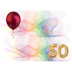 50th birthday - Edible cake topper