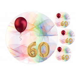 60-årsdag - En ätbar tårtbild för en kaka