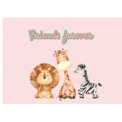 Friends forever - lion, giraffe and zebra - Edible cake topper