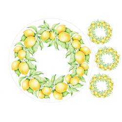 Lemon wreath - Edible cake topper