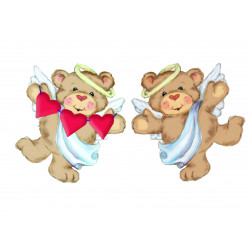Valentine's Day angel teddy bears - Edible cake topper