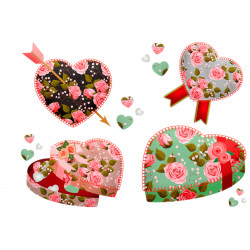 Blommahjärtan - En ätbar tårtbild för en tårta