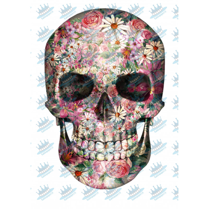 Flower skull - Edible cake topper