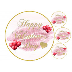 Valentine's Day kiss - Edible cake topper