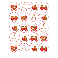 Alla hjärtans dag nallebjörnsmuffins - Ätbar muffinbild