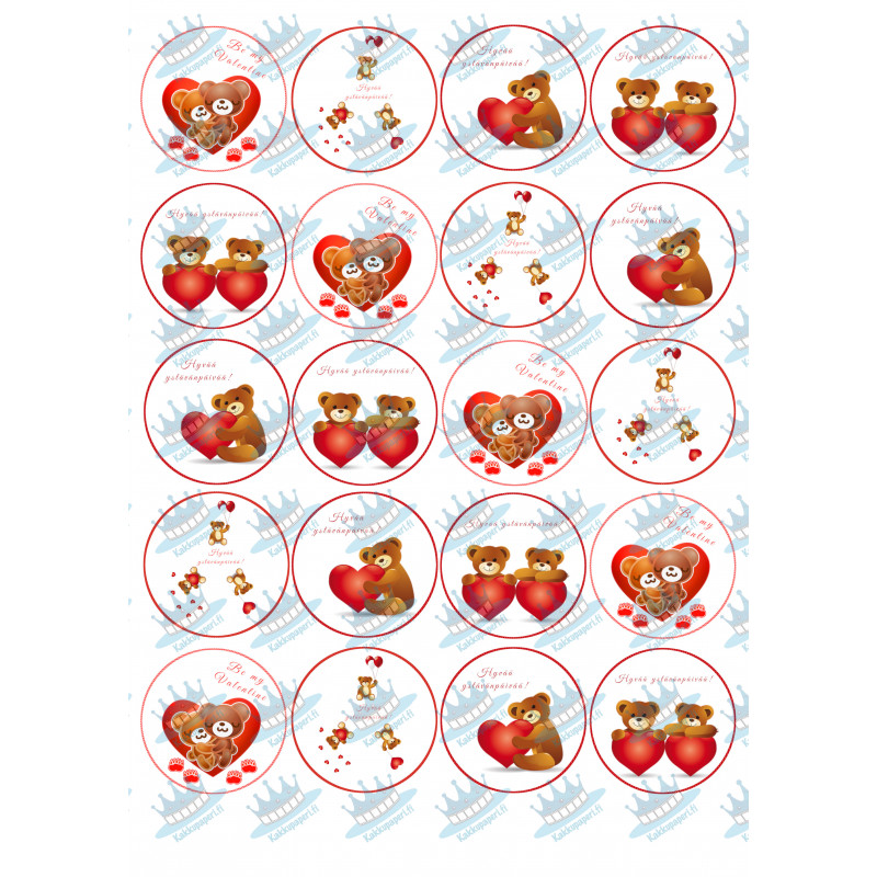 Valentine's Day teddy bear muffins - Edible muffin topper