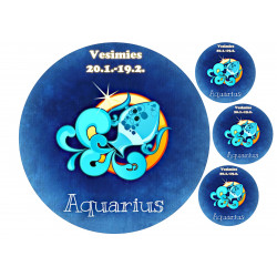 Star sign: Aquarius - Edible cake topper