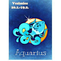 Star sign: Aquarius - Edible cake topper