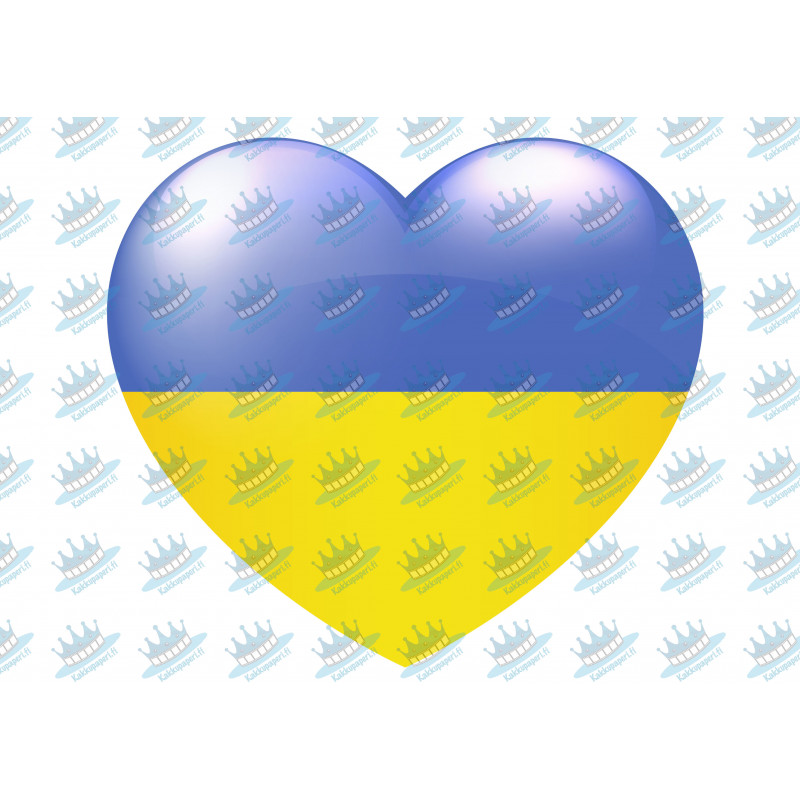 Ukrainskt hjärta - Ätbar tårta bild för tårta