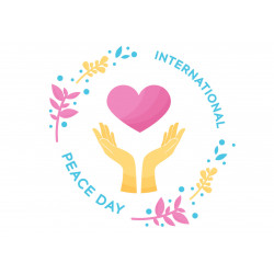 International Peace Day - Hands and a heart - edible cake topper
