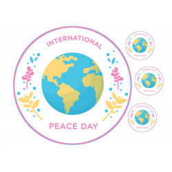 International Peace Day - maapallo - Syötävä kakkukuva kakkuun