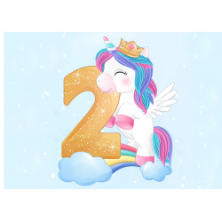 A two years old unicorn - Edible cake topper