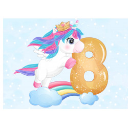A eight-year-old unicorn - Edible cake topper