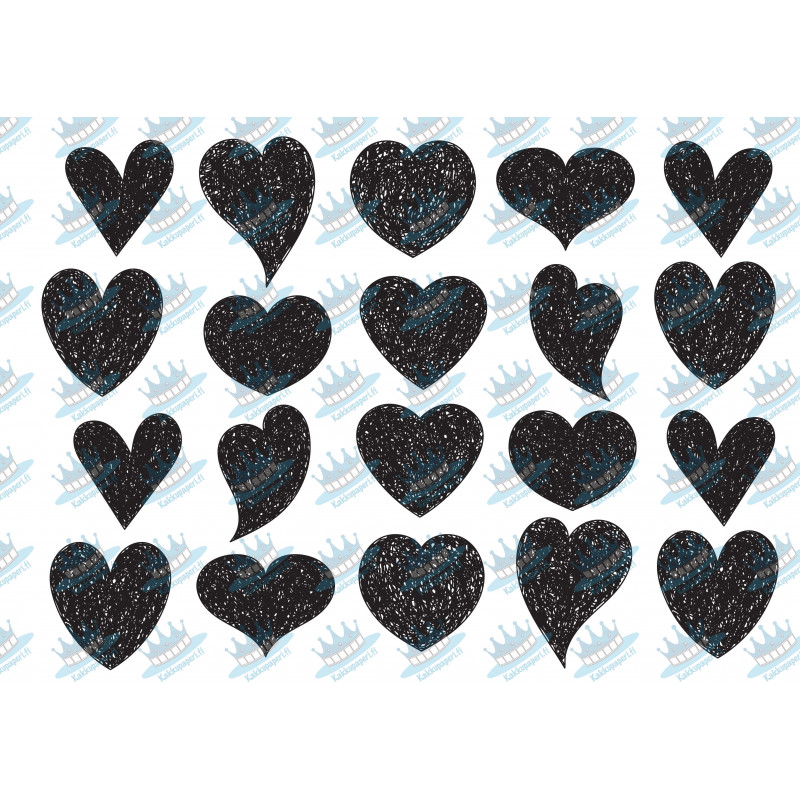 Black Hearts - Edible cutouts