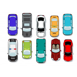 Variety of vehicles - Edible cutouts