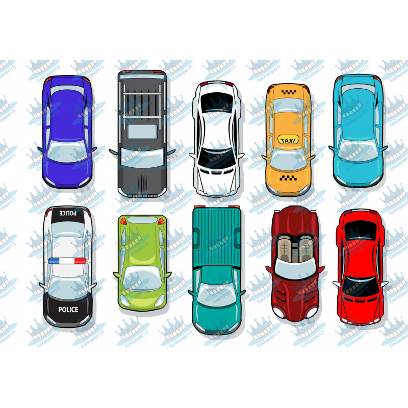Variety of vehicles - Edible cutouts
