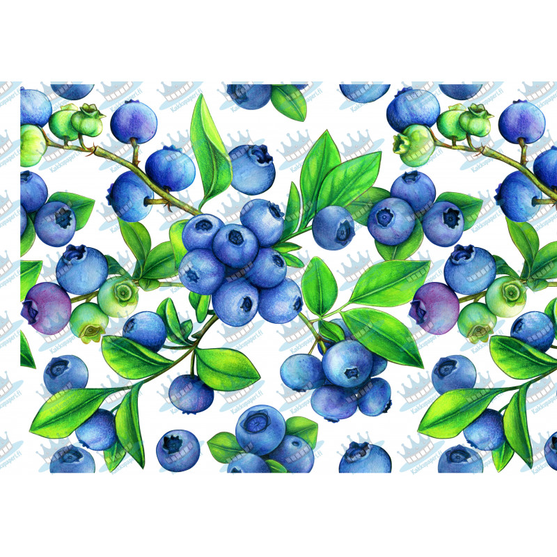 Beautiful blueberry pattern - Edible cake topper