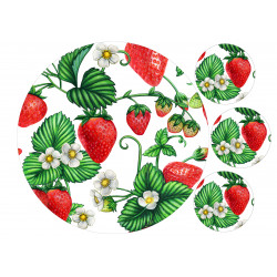 Tecknade jordgubbar - Ätbar tårta bild för tårta