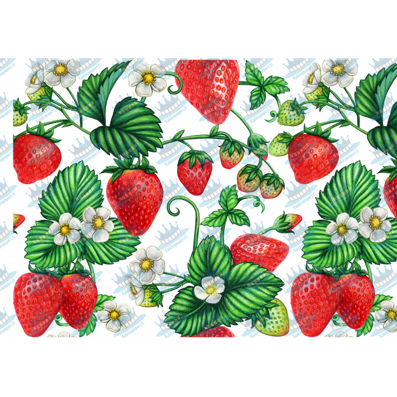 Tecknade jordgubbar - Ätbar tårta bild för tårta