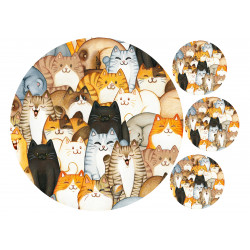 Illustrated cat texture - Edible cake topper