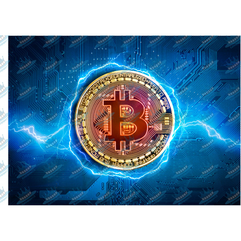 Blixten Bitcoin rektangel-tårtbild