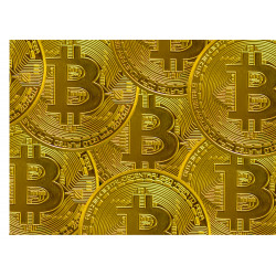 Gyllene Bitcoin rektangel-tårtbild