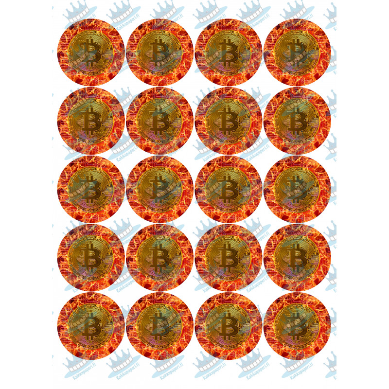 Liekehtivä Bitcoin pyöreä-muffinssikuva