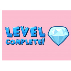 Pink Level Complete - edible cake decoration