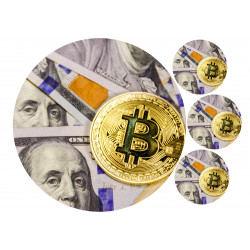 Bitcoin ja Dollareita - syötävä kakkukoriste