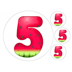 Watermelon Five - edible cake decoration