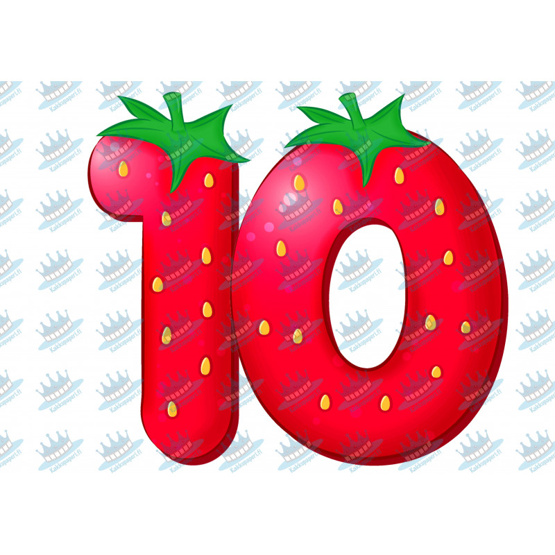 Strawberry Ten - edible cake decoration