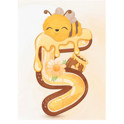 Honey Bee Five - edible cake decoration