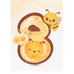 Honey Bee Eight - edible cake decoration