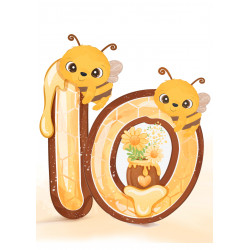 Honey Bee Ten - edible cake decoration