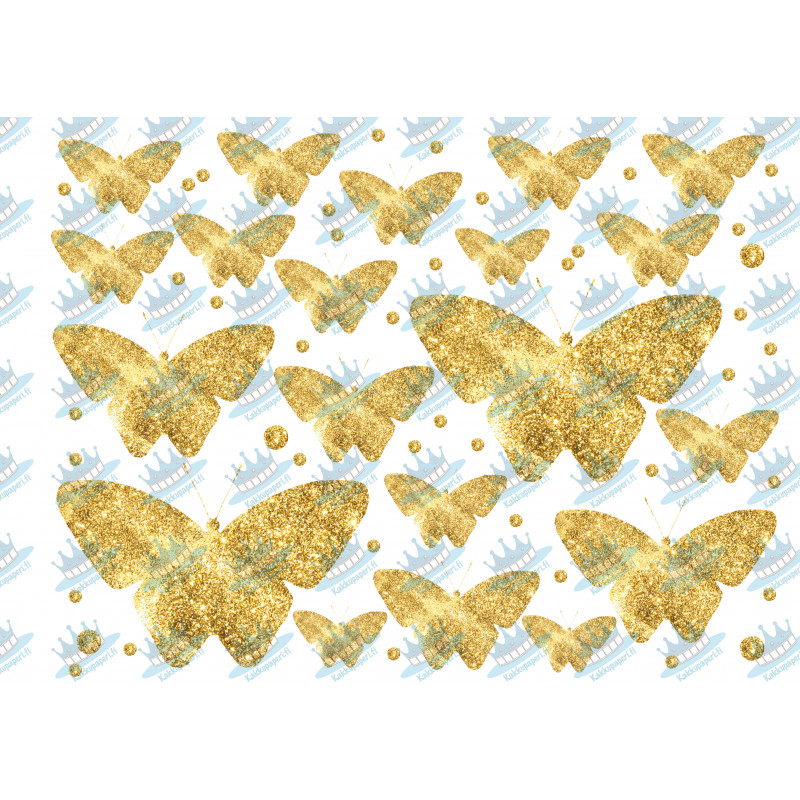 Gyllene Fjärilar - En ätbar utsnitt för en kaka