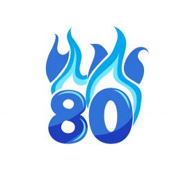 Flaming Blue Eighty - edible cake decoration