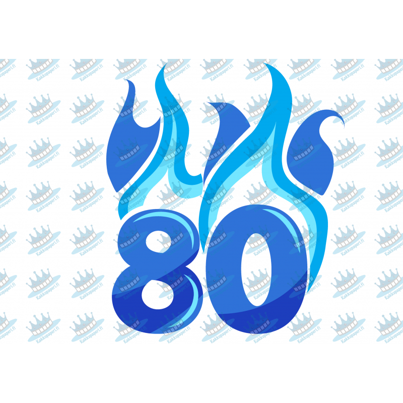 Flaming Blue Eighty - edible cake decoration