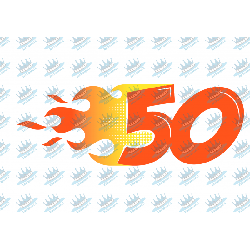 Flaming Fifty - edible cake decoration