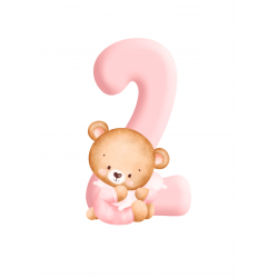 Pink Baby Bear Two - edible cake decoration