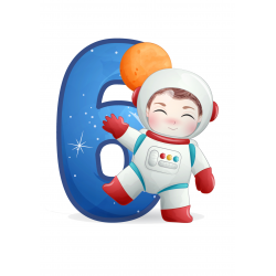 Poika Astronautti Kuusi - syötävä kakkukoriste