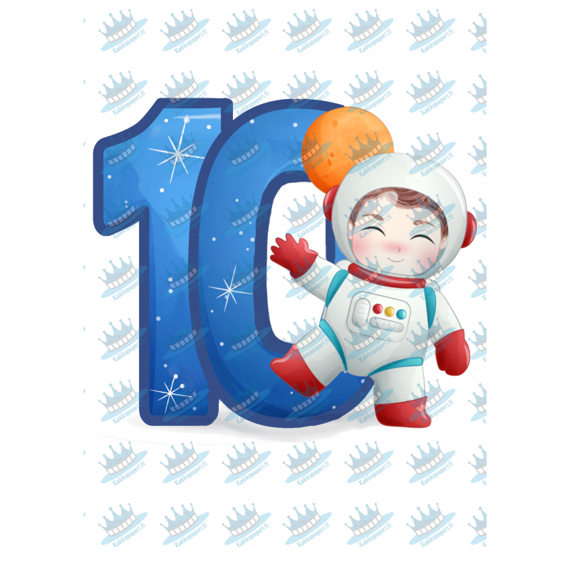 Boy Astronaut Ten - edible cake decoration