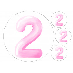Pink Two - edible cake decoration