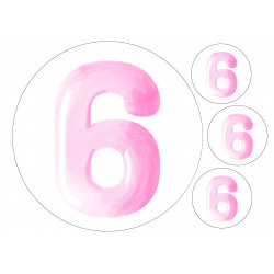 Pink Six - edible cake decoration