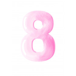 Pink Eight - edible cake decoration