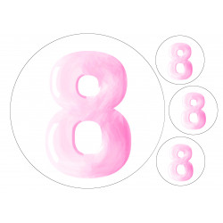 Pink Eight - edible cake decoration